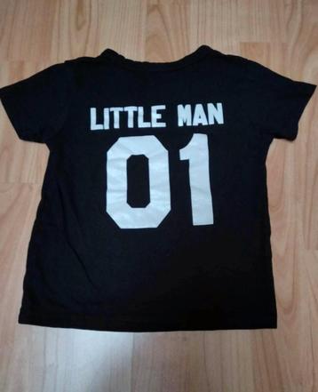 Zwart t shirt Little Man 01 maat 86