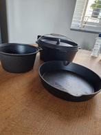 Gietijzeren pannen, Huis en Inrichting, Keuken | Potten en Pannen, Ophalen, Zo goed als nieuw, Gietijzer, Koekenpan of Braadpan