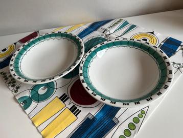 2 Vintage Rörstrand Picknick Diep Soepbord Groene Ui Westman beschikbaar voor biedingen