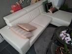 Zeer nette vol lederen Montel bank in de kleur cream, Ophalen of Verzenden, Zo goed als nieuw, Leer