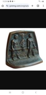 Bronzen boekensteun Etna breda, Ophalen of Verzenden, Brons