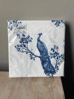 Nog nieuw. Mooie blauw witte servetten met een Pauw., Ophalen of Verzenden, Nieuw, Blauw