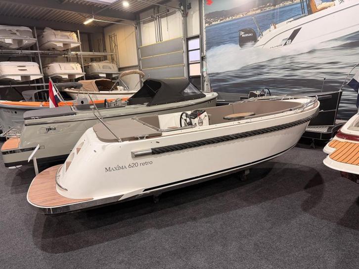 Maxima 620 Retro + 60pk Honda 2020, Watersport en Boten, Sloepen, Gebruikt, 6 meter of meer, Buitenboordmotor, Benzine, Polyester