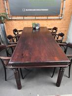 Sfeervolle tafel + stoelen (8 sets), Ophalen, Bruin cafe, Xx, Eikenhout
