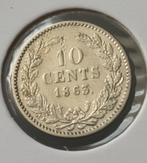 10 cent 1863, Koning Willem III, Zilver, Ophalen of Verzenden, 10 cent