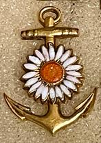 Marine Embleem Speldje met Anker en Bloem, Verzamelen, Militaria | Algemeen, Ophalen of Verzenden, Marine, Nederland, Embleem of Badge