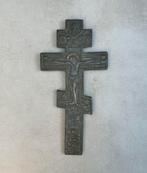 antiek tinnen orthodox christelijk kruis, Ophalen of Verzenden