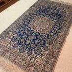 Vintage handgeknoopt Perzisch tapijt blauw 200/118, Gebruikt, Blauw, Etten-Leur, Ophalen of Verzenden