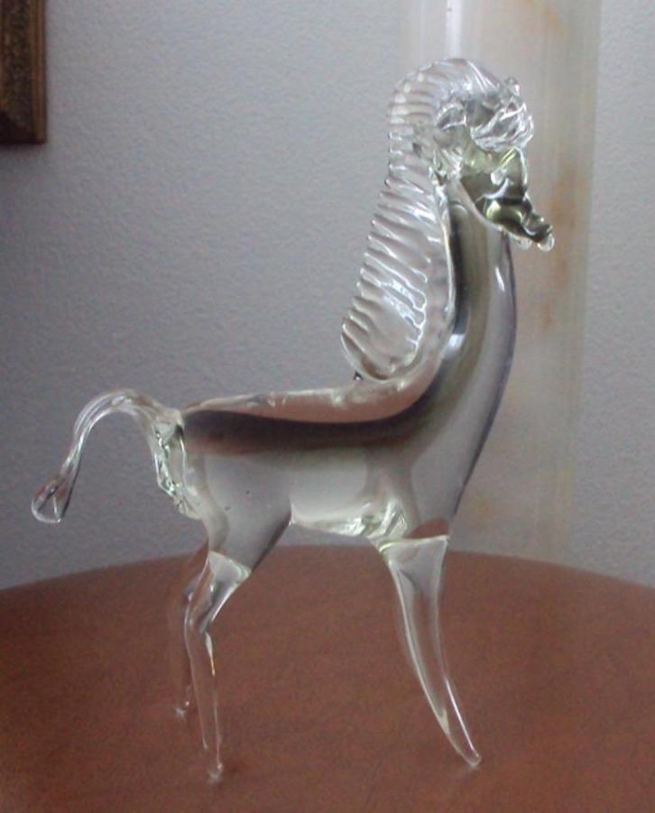 glazen paarden beeld, volglazen beeld, helemaal gaaf, zgan, Antiek en Kunst, Antiek | Glas en Kristal, Ophalen of Verzenden