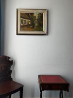 Olieverfschilderij van M. Tholen – Boerenerf met pomp, Antiek en Kunst, Kunst | Schilderijen | Abstract, Ophalen of Verzenden