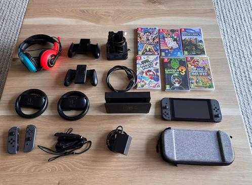 Nintendo Switch met div. games, controllers, beschermhoes, Spelcomputers en Games, Spelcomputers | Nintendo Switch, Gebruikt, Switch Original