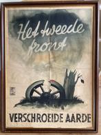 Nederland Affiche WWII Tweede Front Verschroeide aarde 1943, Nederland, Foto of Poster, Ophalen of Verzenden