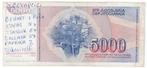 25-2342 Yugoslavie 5000 dinar 1985, Verzenden, Overige landen, Los biljet