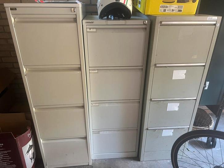 3 stuks ladekasten, Huis en Inrichting, Kasten | Ladekasten, Gebruikt, Minder dan 100 cm, Minder dan 50 cm, 50 tot 75 cm, Metaal