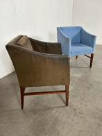 21 Fauteuils: Blauw & Bruin, Gebruikt, 75 tot 100 cm, Ophalen of Verzenden, Stof