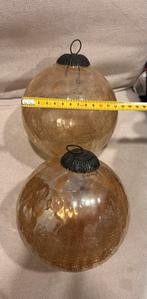 2 stuks craquelé kerstbal 15 cm, Diversen, Kerst, ., Ophalen of Verzenden, Zo goed als nieuw, .