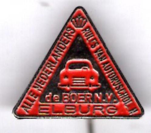 Rijschool de Boer N.V. Elburg zilverkleurig speldje( H_098 ), Verzamelen, Speldjes, Pins en Buttons, Nieuw, Speldje of Pin, Transport