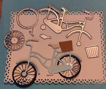 Leuke stans snijmallen fiets met mand  beschikbaar voor biedingen