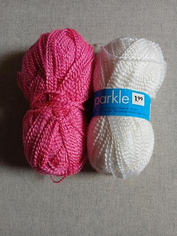 Glitter Acryl Garen - Roze & Wit beschikbaar voor biedingen