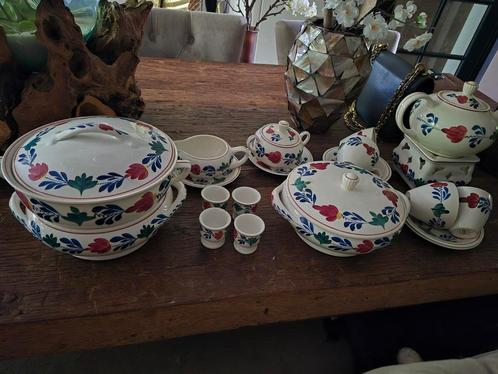 21 stuks Boerenbont van Oma, Antiek en Kunst, Antiek | Servies compleet, Ophalen