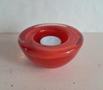 Kosta Boda rode kristallen sfeerlichthouder Atoll. A.Ehrner. beschikbaar voor biedingen