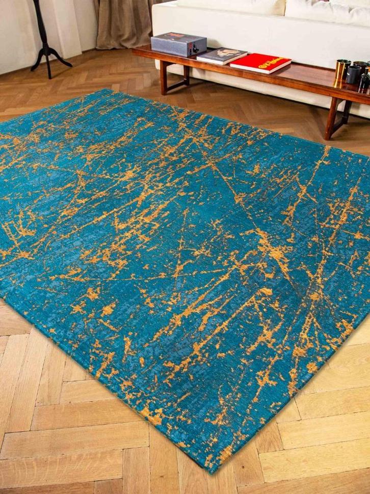 Louis de Poortere Mad Men Stellar – 9218 Lightning Turquoise, Huis en Inrichting, Stoffering | Tapijten en Kleden, Nieuw, 200 cm of meer