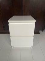 Witte Nachtkastje met 2 Lades ikea, Ophalen, Kunststof, Gebruikt, Minder dan 45 cm