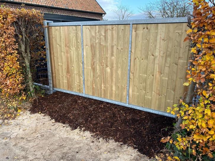 Schuifpoort, Tuin en Terras, Tuinpoorten, Nieuw, Schuifpoort, Staal, 150 tot 200 cm, 200 cm of meer, Ophalen of Verzenden
