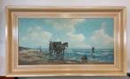 Schilderij T. Harmsen, XX-eeuw, Schelpenvisser met paard/kar, Antiek en Kunst, Ophalen