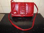 Vintage handtas in slang rood, Ophalen of Verzenden, Gebruikt, Rood, Handtas