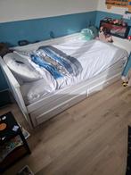 Eenpersoonsbed met onderschuifbed en lades, 90 cm, Eenpersoons, Wit, Ophalen of Verzenden