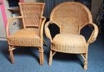 2 Rieten stoelen, Huis en Inrichting, Stoelen, Ophalen, Gebruikt, Twee, Bruin