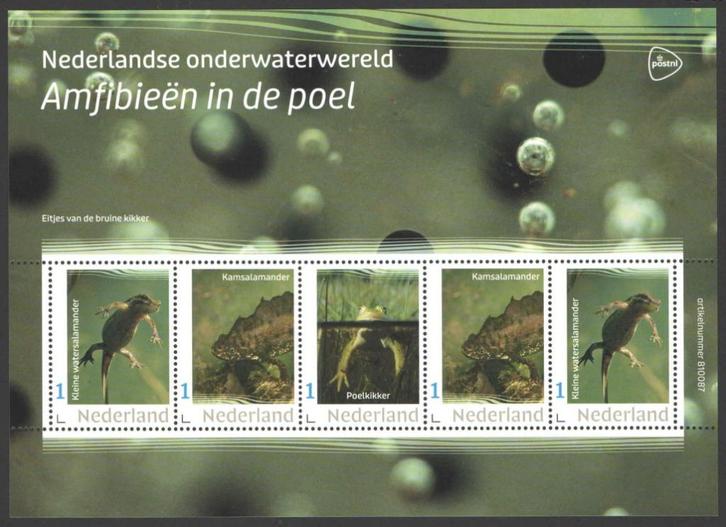 Nederlandse Onderwaterwereld: Amfibieen in de poel, Postzegels en Munten, Postzegels | Nederland, Postfris, Na 1940, Ophalen of Verzenden