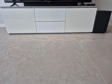 Tv-meubel hoogglans wit/grijs, 150cm breed