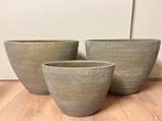 Cementlook Bloempotten met Gouden Schijn, Tuin en Terras, Bloempotten, Overige vormen, Beton, 40 tot 70 cm, Ophalen