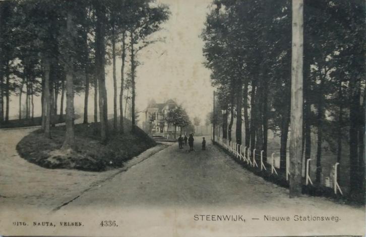 Gelopen Briefkrt Nieuwe Stationsweg met villa in Steenwijk, Verzamelen, Ansichtkaarten | Nederland, Gelopen, Overijssel, Voor 1920