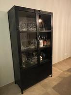 Vitrinekast zwart, Huis en Inrichting, Kasten | Vitrinekasten, Ophalen, Industrieel, stoer, robuust, 50 tot 100 cm, Metaal