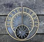 PLATTE BRONZEN ZONNEWIJZER / MUURHANGER / €155,-, Huis en tuin decoratie Marie, Nieuw, Info@huisentuindecoratiemarie.nl, Peize