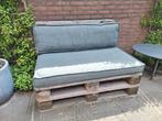 Palletbank met luxe palletkussens Dutch tribes, Tuin en Terras, Tuinbanken, Ophalen, Zo goed als nieuw, Hout