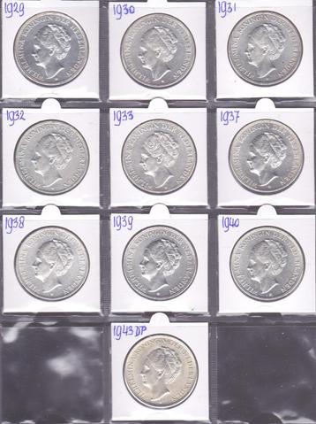 Compl. serie van 10 rijksdaalders 1929 / 1943 excl. grof haa beschikbaar voor biedingen