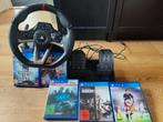 PlayStation/PC racestuur pedalen + spellen en controler, Gebruikt, Ophalen of Verzenden, Controller, PlayStation 1
