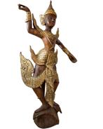 Groot antiek Birmaans tempeldanseres beeld – ca. 1900–1930, Ophalen of Verzenden, Gebruikt