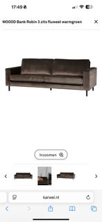 Kwarwei Woood Sara Set: Bank, Stoel & Poef, Ophalen, Gebruikt, 125 cm of meer, Stof