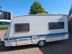 Hobby 440 SF de luxe easy 2003 inclusief mover en fietsenrek, Kachel, Vast bed, Hobby, Treinzit