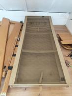 Auping-bed met nachttafeltjes en ingebouwde nachtlampjes, Huis en Inrichting, Ophalen, Gebruikt, Bruin, 210 cm