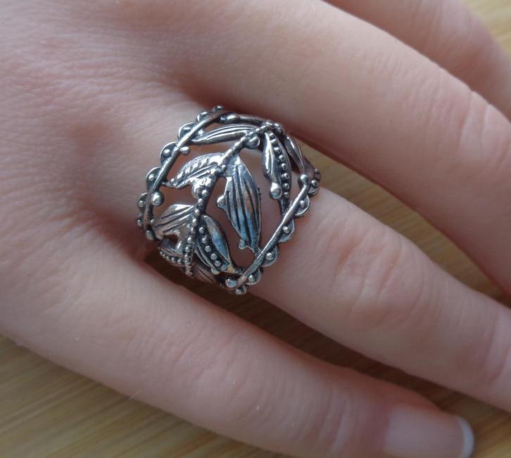 zilveren ring mooi open bewerkt [442], Sieraden, Tassen en Uiterlijk, Ringen, Zo goed als nieuw, Dame, 17 tot 18, Zilver, Zilver