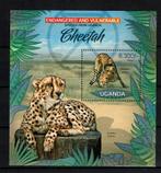 uganda 2012 pf blok cheetah katachtige wildlife zoogdieren 1, Ophalen of Verzenden, Postfris, Dier of Natuur