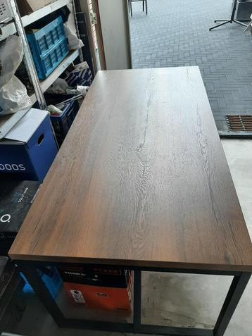 Eettafel lamulux tobacco/zwart 90x190x77 (dxbxh) beschikbaar voor biedingen