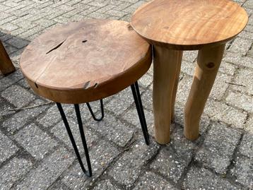 Houten Bijzettafels - Set van 2 beschikbaar voor biedingen