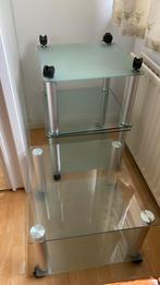 Bijzet tafels (3x), Huis en Inrichting, Tafels | Bijzettafels, Ophalen, Minder dan 55 cm, Rechthoekig, Glas